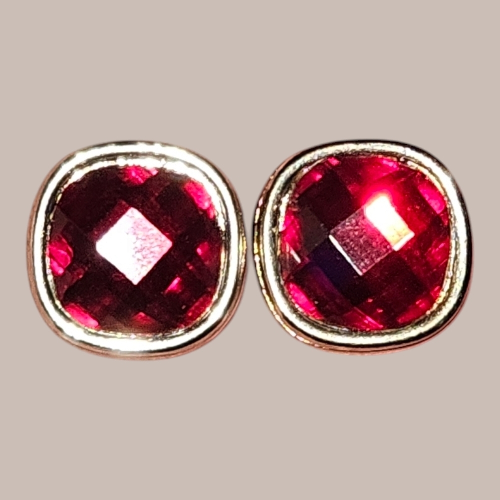 Vintage Napier Red Stud Earrings